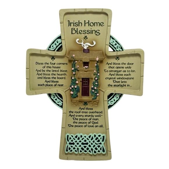 Abbey Press Irish Home Blessing Decorative Cross Shaped Plaque - Picture 1 of 8